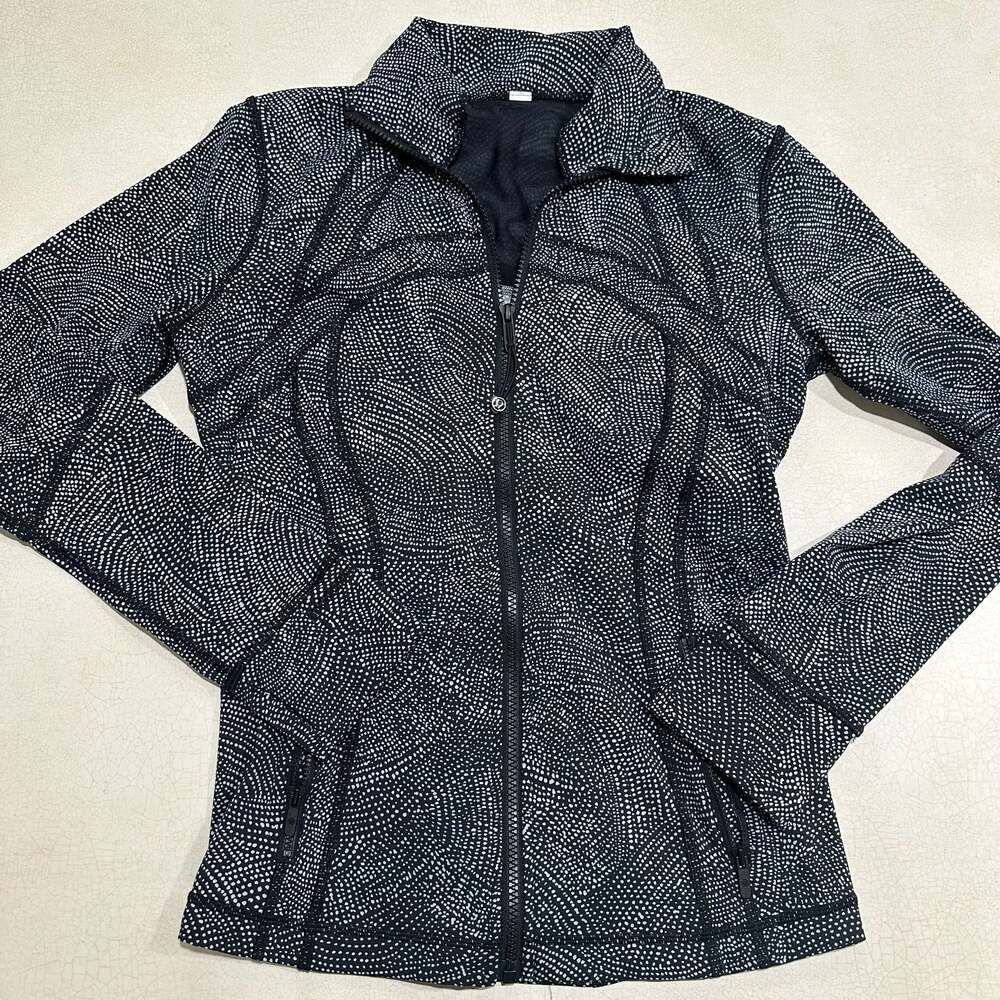 Lululemon Define Jacket Nulux Size 10 Free Spirit Black Ice Grey Discontinued